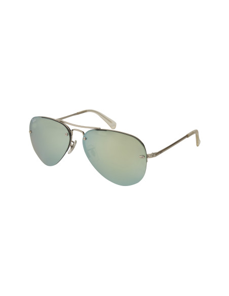 Ray Ban RB3449 9043/30 Aviator Plata Espejo Gris | Sunnies.uno
