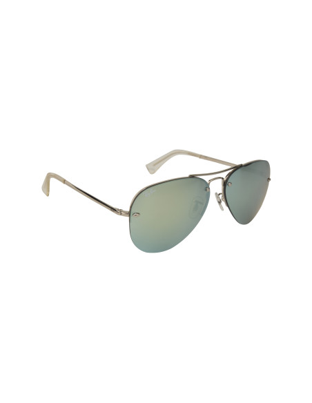 Ray Ban RB3449 9043/30 Aviator Plata Espejo Gris | Sunnies.uno