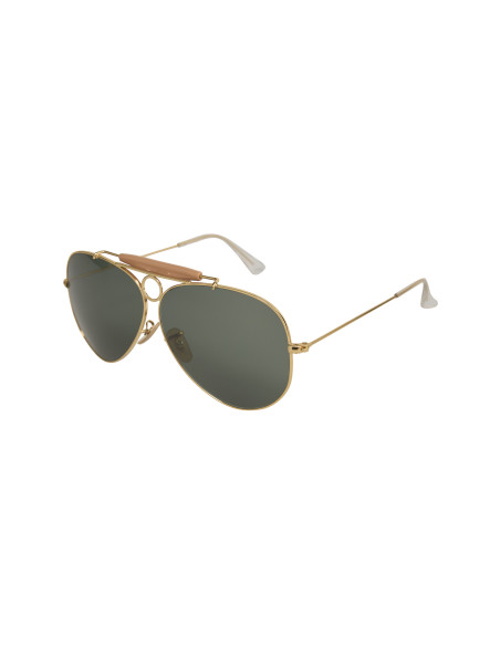 Ray Ban RB3138 W3401 Shooter Aviator Negro G-15 Dorado