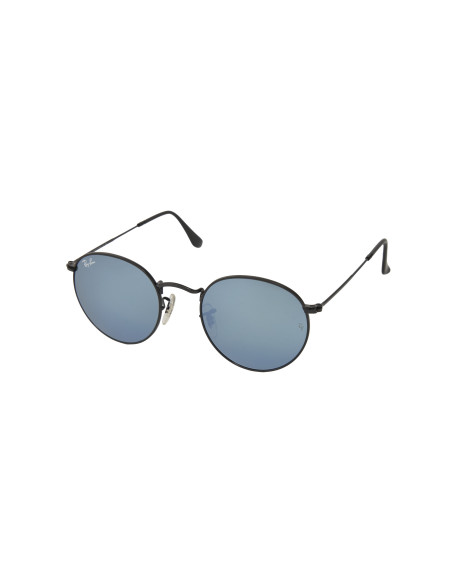 Ray Ban RB3447 002/30 Round Metal Negro Plata Espejo Original | Sun...