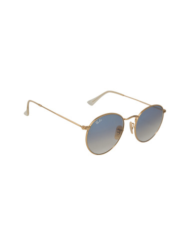 Ray Ban Rb3447n 001/3f Round Metal Flat Azu Degradado Dorado | Sunn...