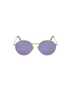 Ray Ban Rb3447N 001/8o Round Metal Flat Lila Espejo Dorado | Sunnie... 2