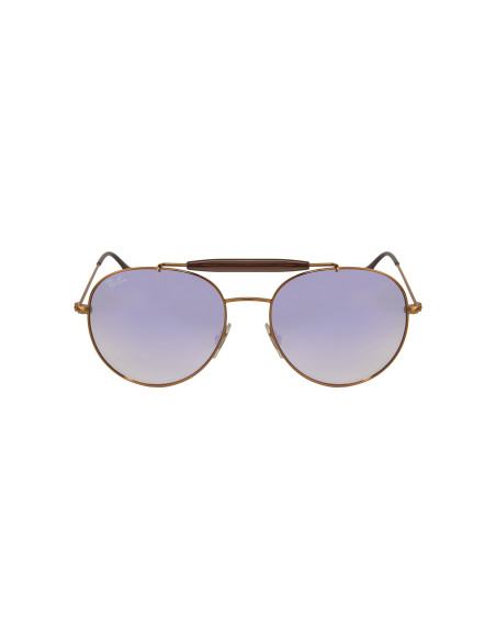 Ray Ban Rb3540 198/7x Round Double Bridge Lila Espejo Bronce | Sunn...