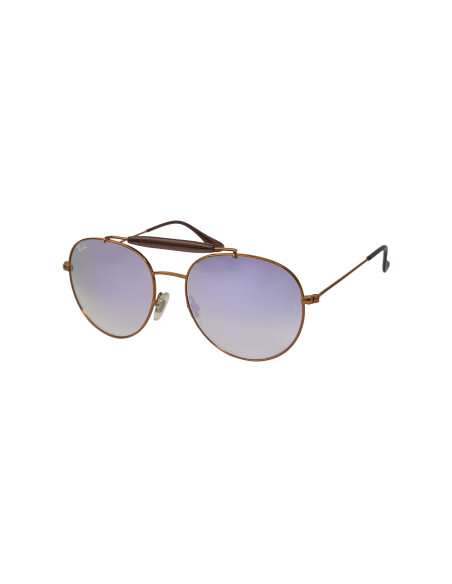 Ray Ban Rb3540 198/7x Round Double Bridge Lila Espejo Bronce | Sunn...