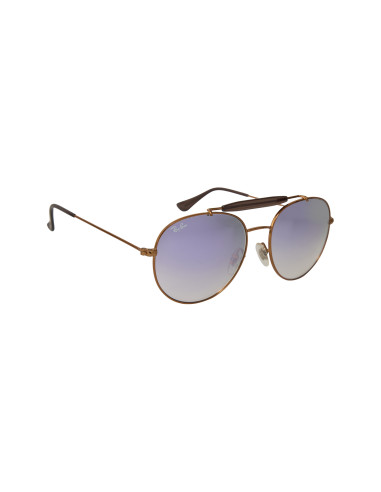 Ray Ban Rb3540 198/7x Round Double Bridge Lila Espejo Bronce | Sunn...