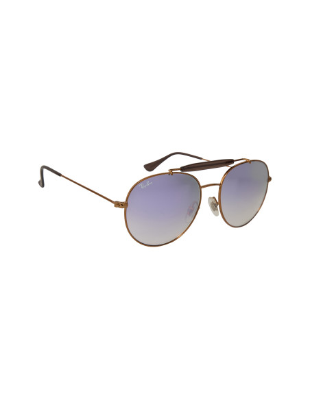 Ray Ban Rb3540 198/7x Round Double Bridge Lila Espejo Bronce | Sunn...