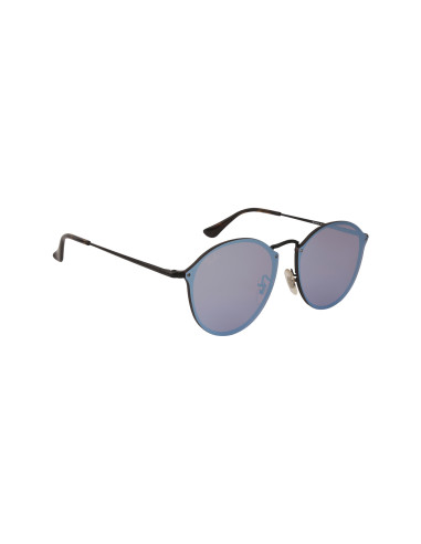 Ray Ban Rb3574n 153/7v Round Metal Blaze Azul Espejo Negro | Sunnie...