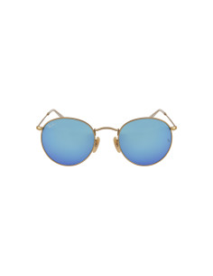 Ray Ban Rb3447 112/17 Round Metal Azul Espejo Dorado Icon | Sunnies... 2