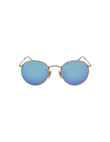 Ray Ban Rb3447 112/17 Round Metal Azul Espejo Dorado Icon | Sunnies...