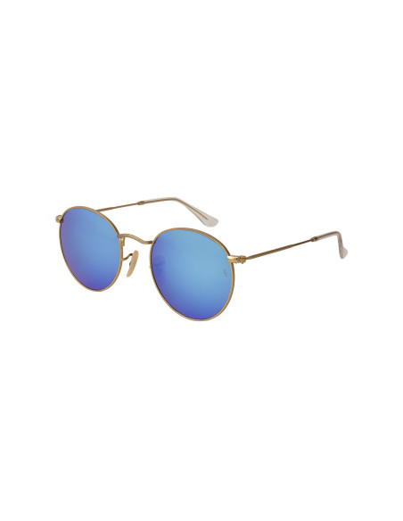 Ray Ban Rb3447 112/17 Round Metal Azul Espejo Dorado Icon | Sunnies...