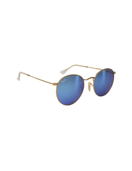 Ray Ban Rb3447 112/17 Round Metal Azul Espejo Dorado Icon | Sunnies...