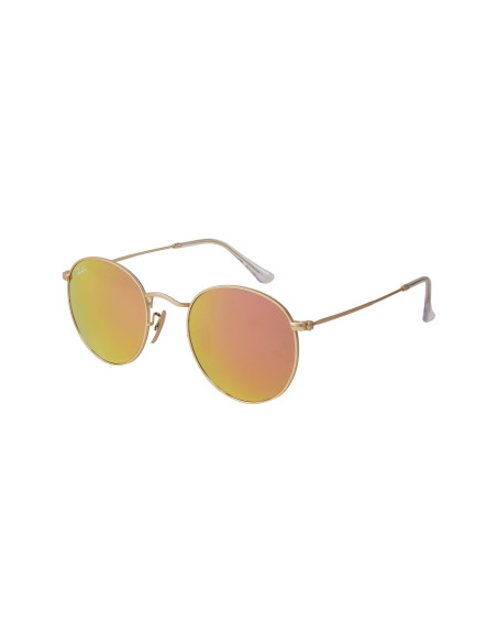 Ray Ban Rb3447 112/z2 Round Metal Rosa Espejo Dorado | Sunnies.uno