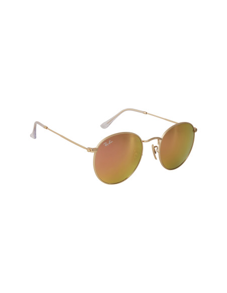 Ray Ban Rb3447 112/z2 Round Metal Rosa Espejo Dorado | Sunnies.uno