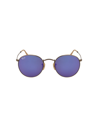 Ray Ban Rb3447 167/1M Round Metal Morado Espejo Bronce Original