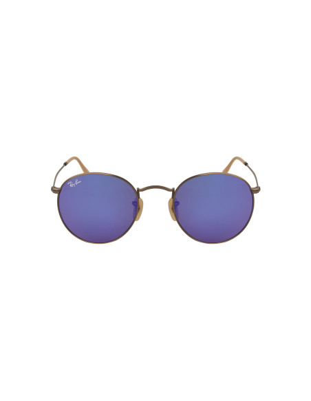 Ray Ban Rb3447 167/1M Round Metal Morado Espejo Bronce Original