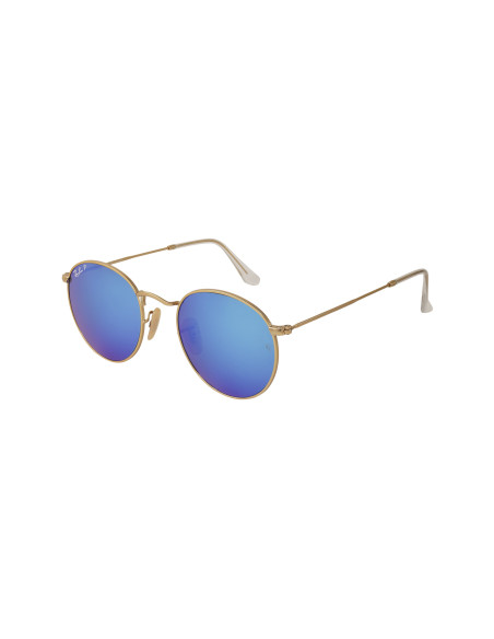 Ray Ban Rb3447 P 112/4l Round Metal Polarizado Azul Espejo | Sunnie...