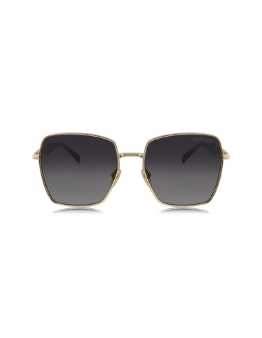 Prada SPR 64ZS ZVN-5W1 Square Shape Gold Gray Shaded
