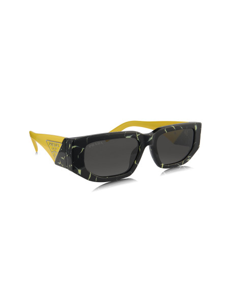 Prada SPR 09ZS 19D-5S0 Square Shape Black Yellow
