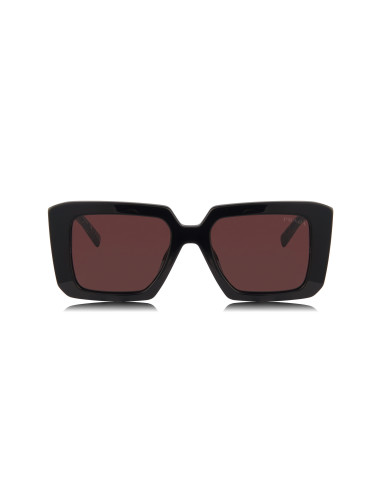Prada SPR 23YS 1AB-06Q Square Shape Black Red
