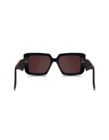 Prada SPR 23YS 1AB-06Q Square Shape Black Red
