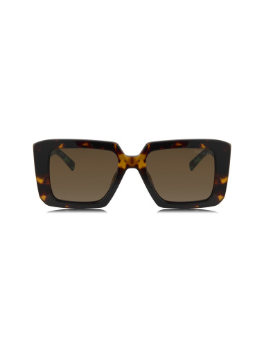Prada SPR 23YS 2AU-06B Square Shape Tortoise Dark Brown