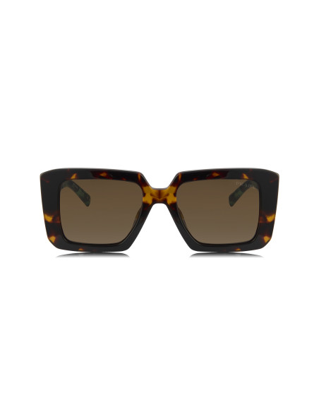 Prada SPR 23YS 2AU-06B Square Shape Tortoise Dark Brown