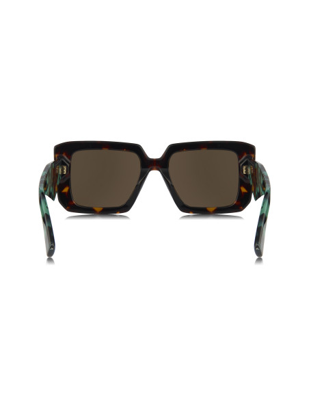 Prada SPR 23YS 2AU-06B Square Shape Tortoise Dark Brown