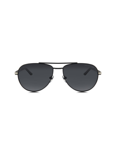 Prada SPR A54 1BO-5Z1 Aviator Gray Black Polarized