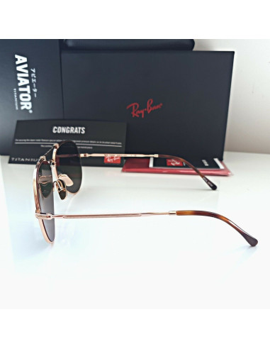 Ray Ban Rb8125m 9143 Aviator Titanium White Gold G-15 Icon | Sunnie...