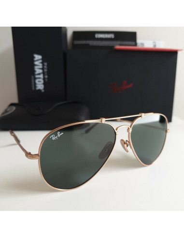 Ray Ban Rb8125m 9143 Aviator Titanium White Gold G-15 Icon | Sunnie...