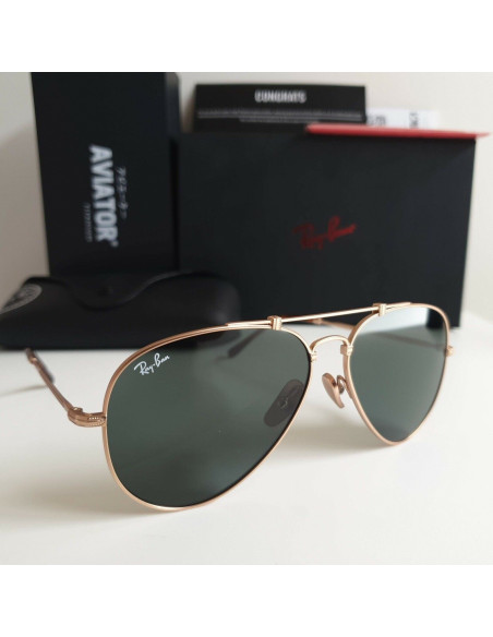 Ray Ban Rb8125m 9143 Aviator Titanium White Gold G-15 Icon | Sunnie...