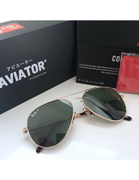 Ray Ban Rb8125m 9143 Aviator Titanium White Gold G-15 Icon | Sunnie...