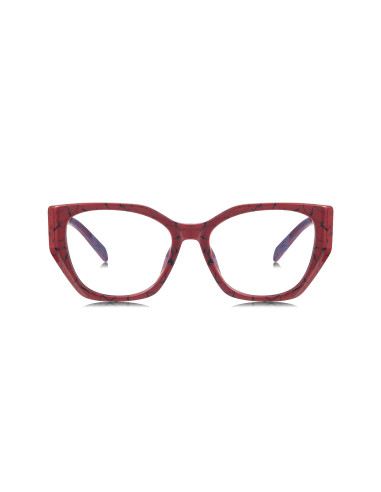 Prada Spr 18wv 15d-1o1 Square Shape Red Marble