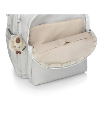 Kipling Seoul UP Laptop Backpack Kl3040 Bright Silver