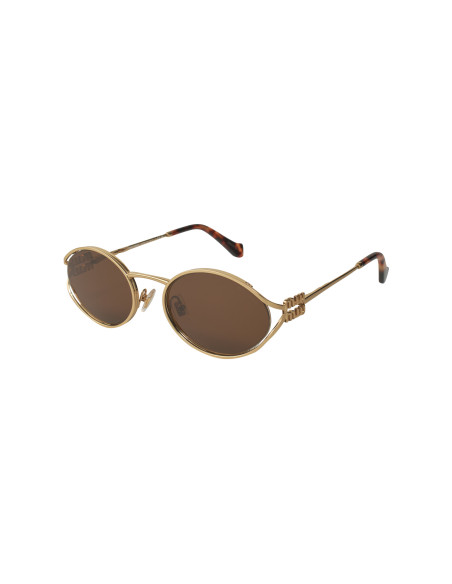 Miu Miu MU 52YS 7OE-01T Oval Shape Gold Coffe