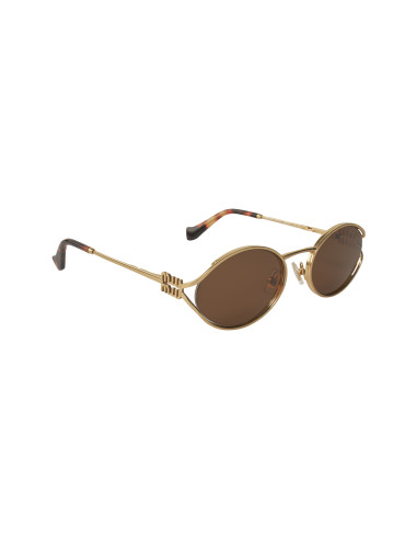 Miu Miu MU 52YS 7OE-01T Oval Shape Gold Coffe