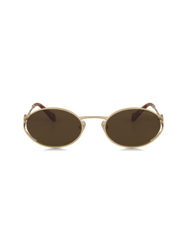 Miu Miu MU 52YS 7OE-01T Oval Shape Gold Coffe