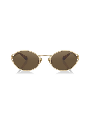 Miu Miu MU 52YS 7OE-01T Oval Shape Gold Coffe