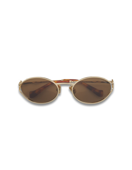 Miu Miu MU 52YS 7OE-01T Oval Shape Gold Coffe