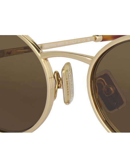 Miu Miu MU 52YS 7OE-01T Oval Shape Gold Coffe