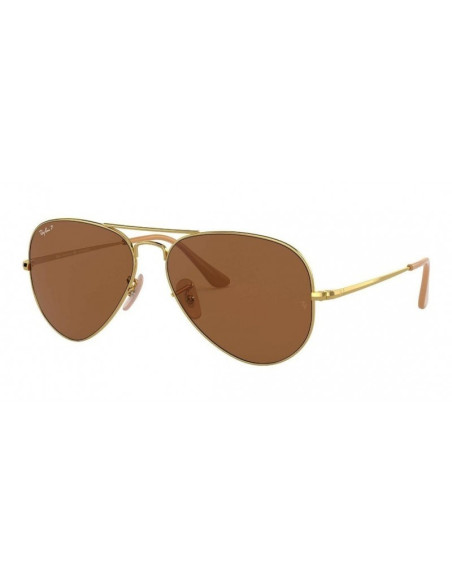Ray Ban Rb3689 906447 New Aviator Cafe Polarizado Dorado | Sunnies.uno