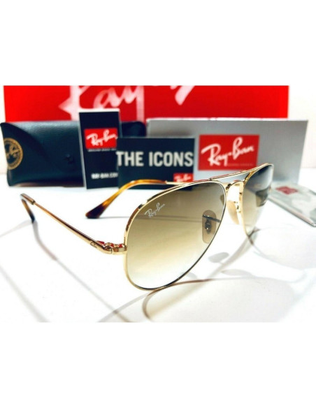 Ray Ban Rb3689 906447 New Aviator Cafe Polarizado Dorado | Sunnies.uno