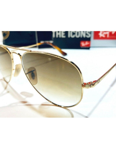 Ray Ban Rb3689 906447 New Aviator Cafe Polarizado Dorado | Sunnies.uno