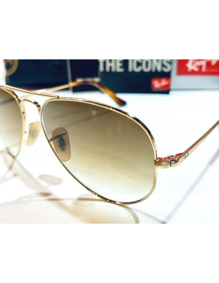 Ray Ban Rb3689 906447 New Aviator Cafe Polarizado Dorado | Sunnies.uno