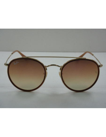 Ray Ban Rb3647n 001/7o Round Double Bridge Rosa Espejo Dorad | Sunn...