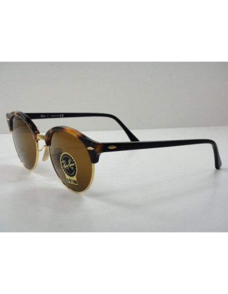 Ray Ban Rb4246 901 Clubround Negro G-15 Dorado Clasico | Sunnies.uno