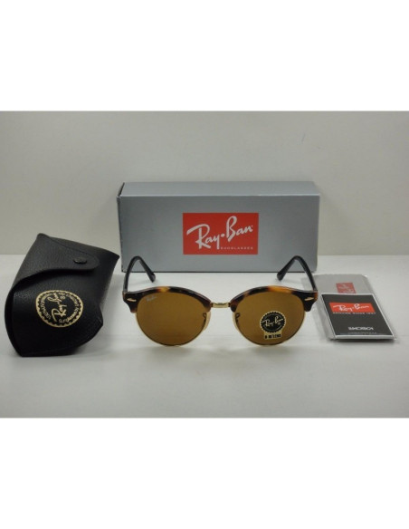 Ray Ban Rb4246 901 Clubround Negro G-15 Dorado Clasico | Sunnies.uno