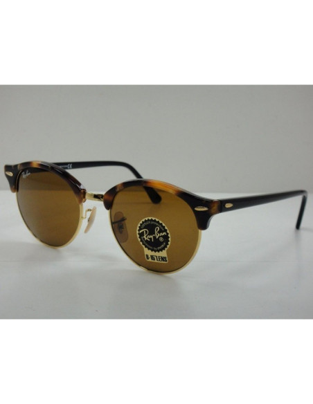 Ray Ban Rb4246 901 Clubround Negro G-15 Dorado Clasico | Sunnies.uno
