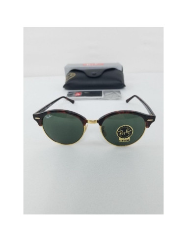 Ray Ban Rb4246 901 Clubround Negro G-15 Dorado Clasico | Sunnies.uno