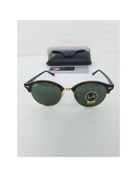 Ray Ban Rb4246 901 Clubround Negro G-15 Dorado Clasico | Sunnies.uno